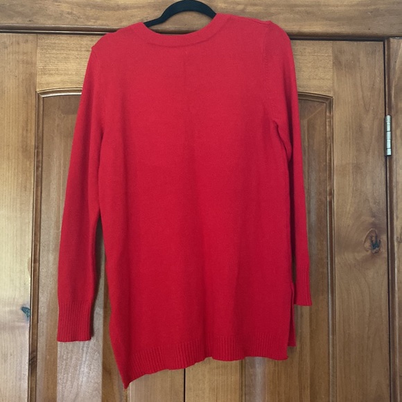 Anthropologie Red Sweater with Brown Button Detail - Picture 4 of 4